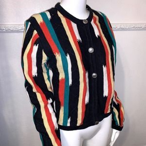 First Issue Tribal Print Cardigan Sweater Native Indian Boho Button Up Womens Sm